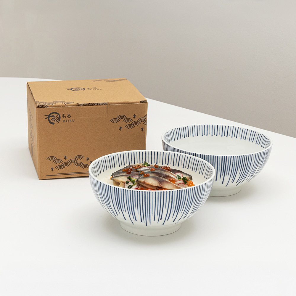 모루 일본풍 도자기 라면기 4P 세트 냉면그릇