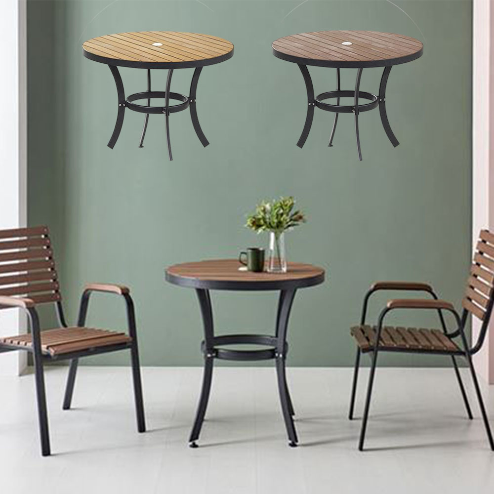 테라스 원형 테이블 공간활용 야외 가든 곡선형 심플 식탁