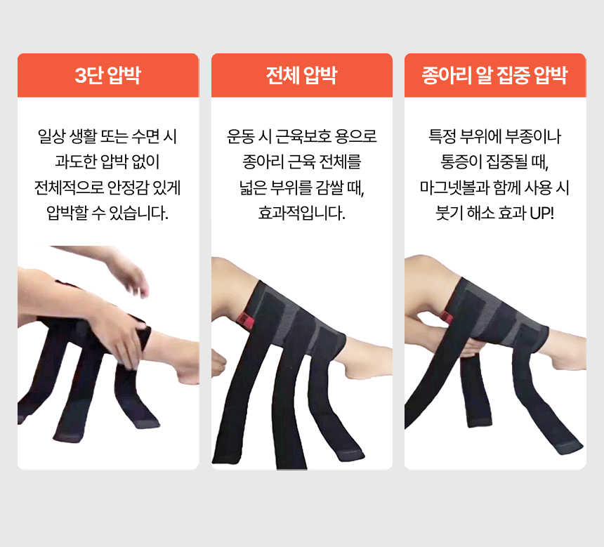 레그픽스 종아리압박밴드 3layer밴드로원하는만큼 지압볼로시원하게 쉽고편한착용 - 상세 이미지 2
