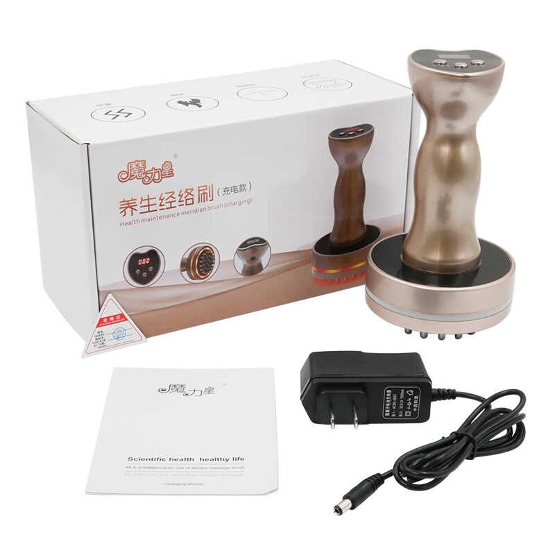 경 락 마사지기 관리기 미용 브러시 두피 안마 리프팅 온열 오행 전동 브러시+오일3병+크 림4튜브 - 상품 이미지