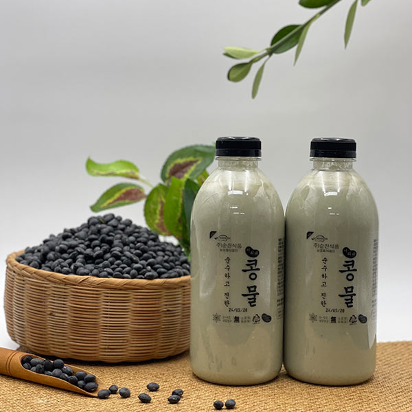 농가직송 국내산 100% 서리태 콩국수 콩물 검은콩 고단백 임산부 두유 서리태콩물, 1L, 2개