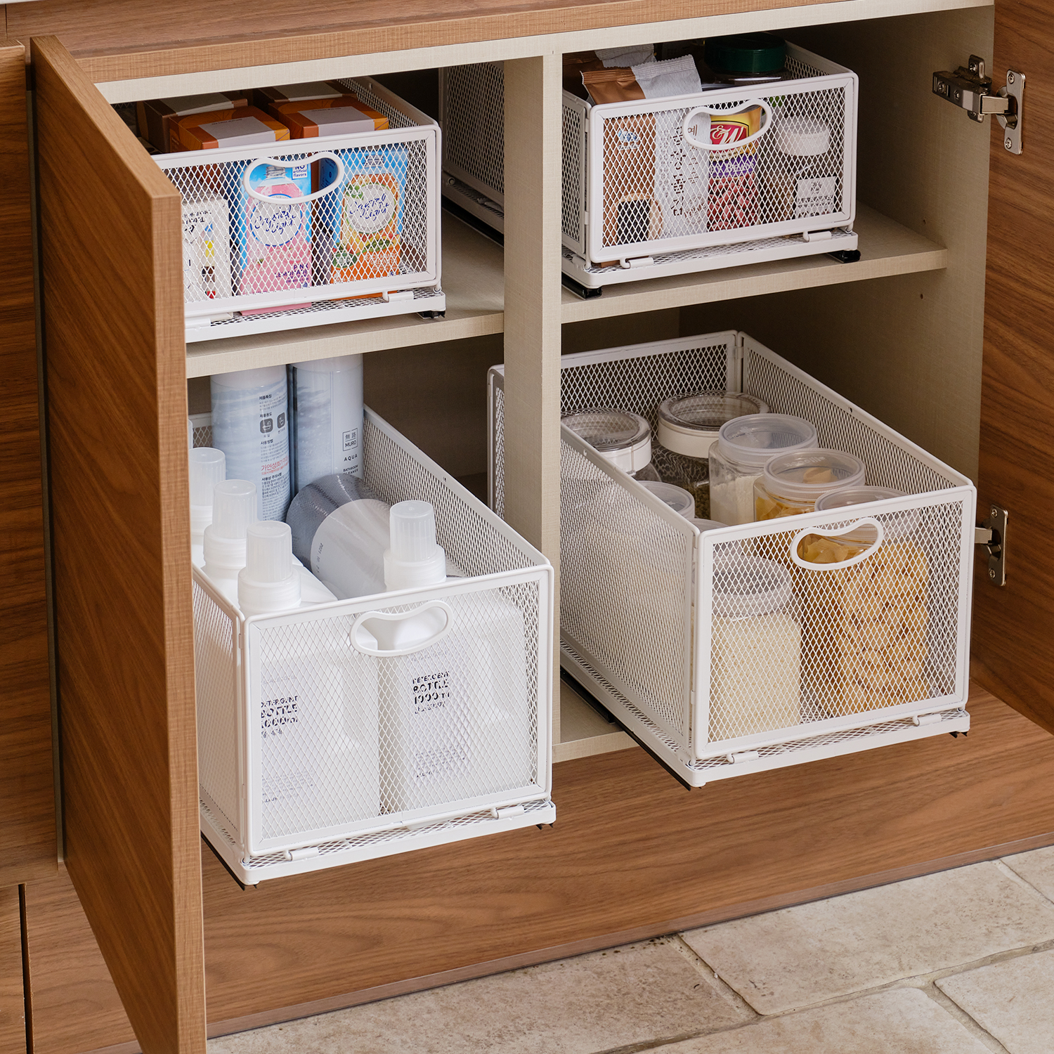 코드리빙 슬라이딩 리빙박스 펜트리수납함 트롤리 다용도 수납 정리함 보관함 적층형