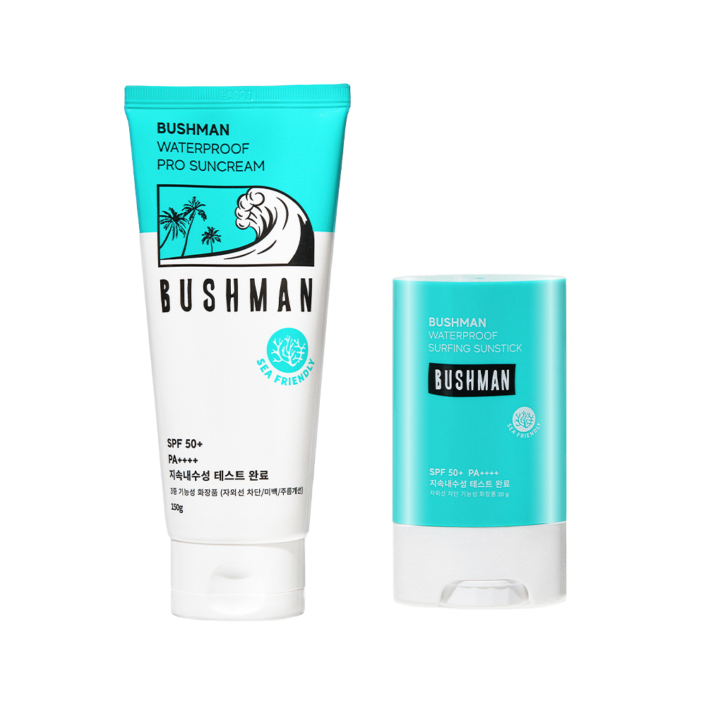 부쉬맨 워터프루프 선크림 150g,선스틱20g, SPF50+ PA++++ 2종세트 - 메인 이미지