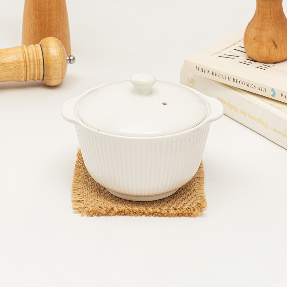 윤도자기 순백 화이트 국산 계란찜기 세트 계란찜용기 전자레인지 라면용기 - 상세 이미지 3