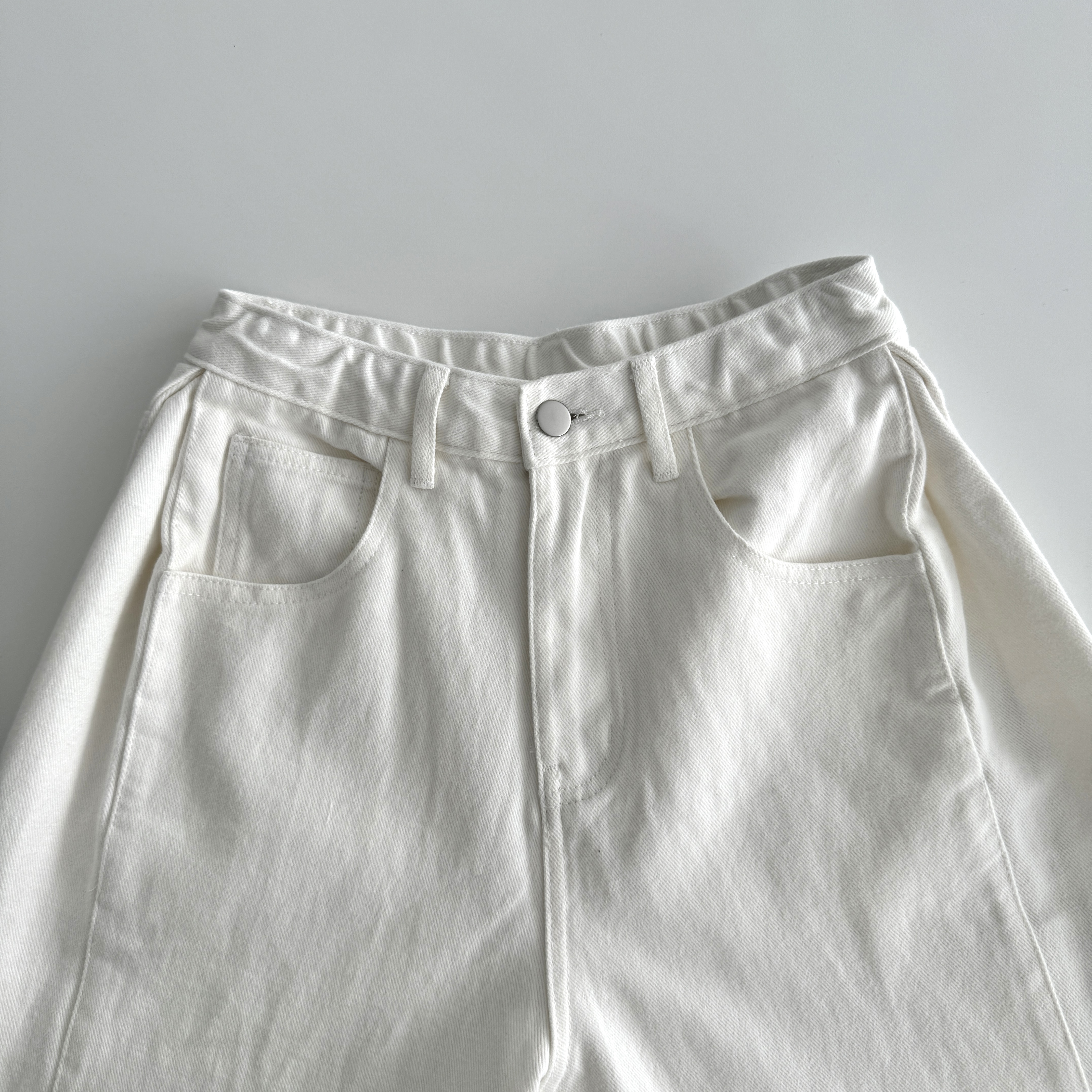 핀턱 와이드 팬츠 흰바지 키작녀 화이트 와이드 팬츠 - 상세 이미지 2