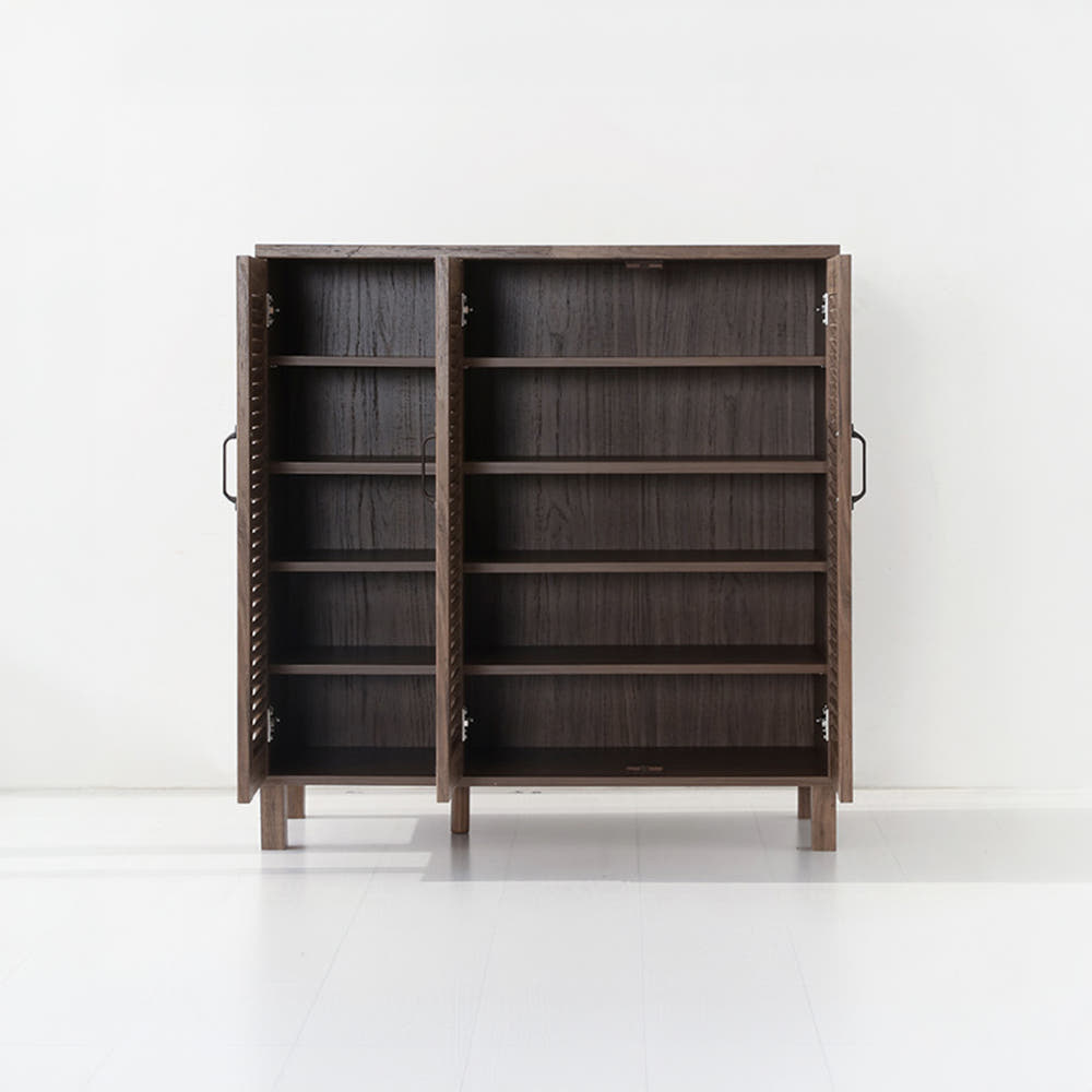 헤인 낮은3문 수납장 SHBM9490 일반형 900mmx350mmx935mm, 5단, 미들브라운 6832.0167 - 상세 이미지 2