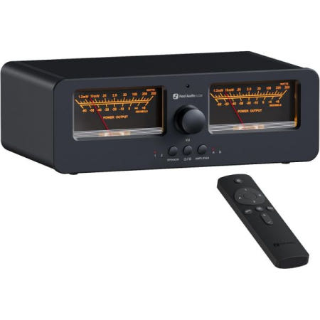 [해외]고출력 스테레오 클래스 A, B, AB, D, 튜브 앰프 홈 오디오 구성 요소 리모컨-블랙을 위한 Fosi LC30 VU 미터 증폭기 스피커 셀렉터 스위치 박스 비주얼라이저