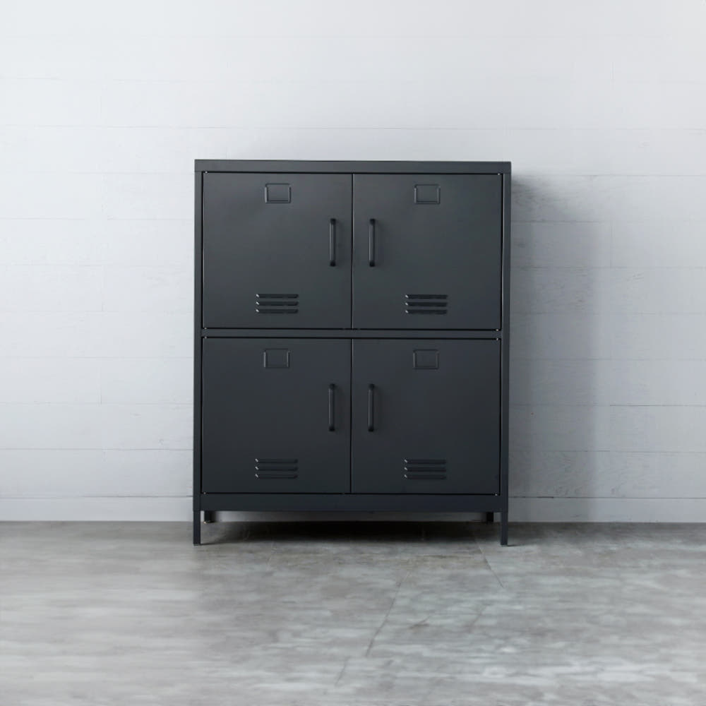 MKB 캐비넷 4문 수납장 9131110 913x455x1110mm, 2단, 다크그레이 9085.4671 - 메인 이미지