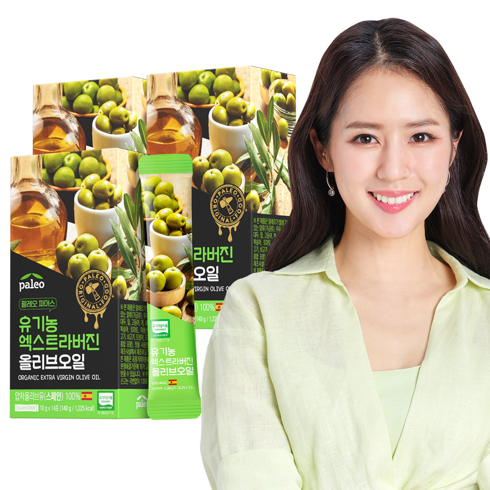 팔레오 유기농 엑스트라버진 올리브오일 100% 스틱 140ml, 3개