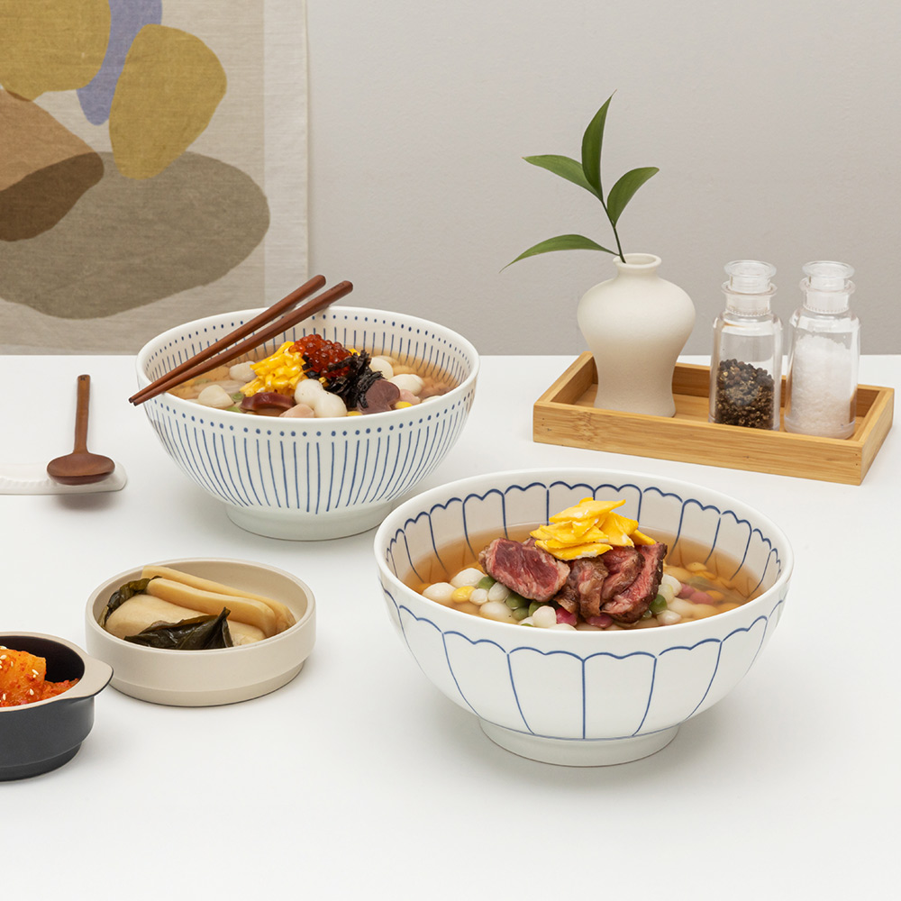 모루 일본풍 도자기 라면기 4P 세트 냉면그릇