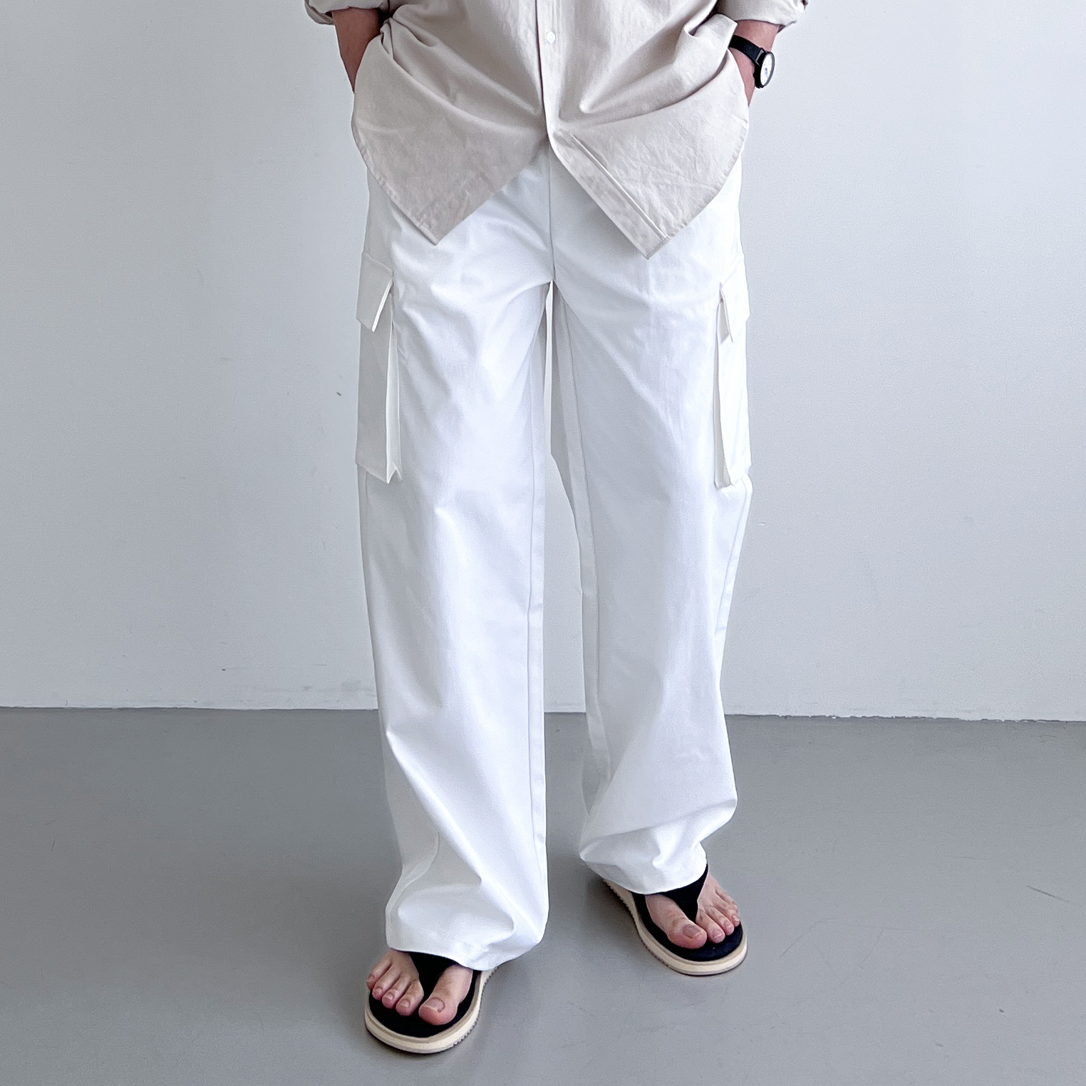 나일론카고팬츠 여름건빵바지 남자와이드팬츠 백바지 - 상세 이미지 5