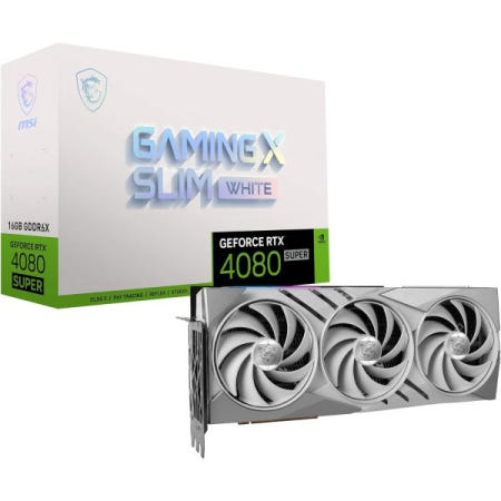 [해외]MSI 게이밍 RTX 4080 슈퍼 16G X 슬림 화이트 그래픽 카드(NVIDIA 슈퍼, 256비트, 익스트림 클록: 2625MHz, 16GB GDRR6X 23Gbps,
