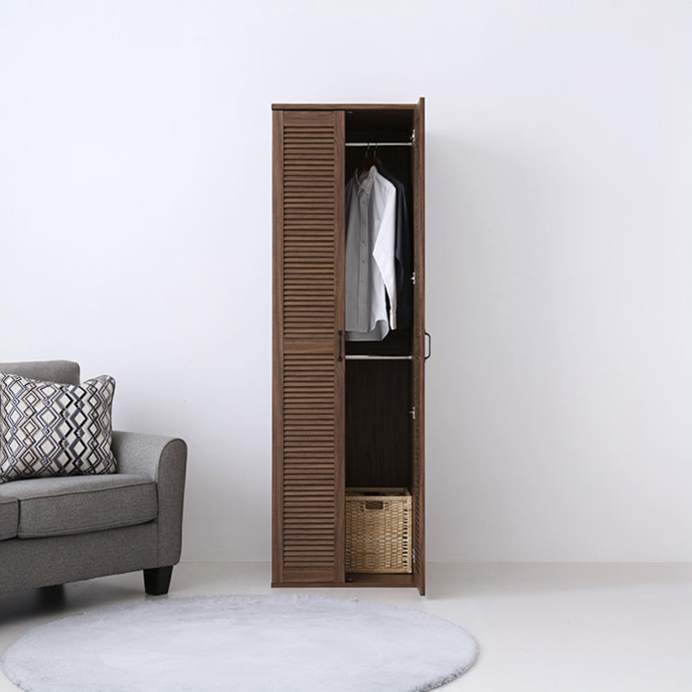 헤인 옷장 2문 60195 600mmx590mmx1950mm, 2단, 미들브라운 1783.8882 - 상세 이미지 2