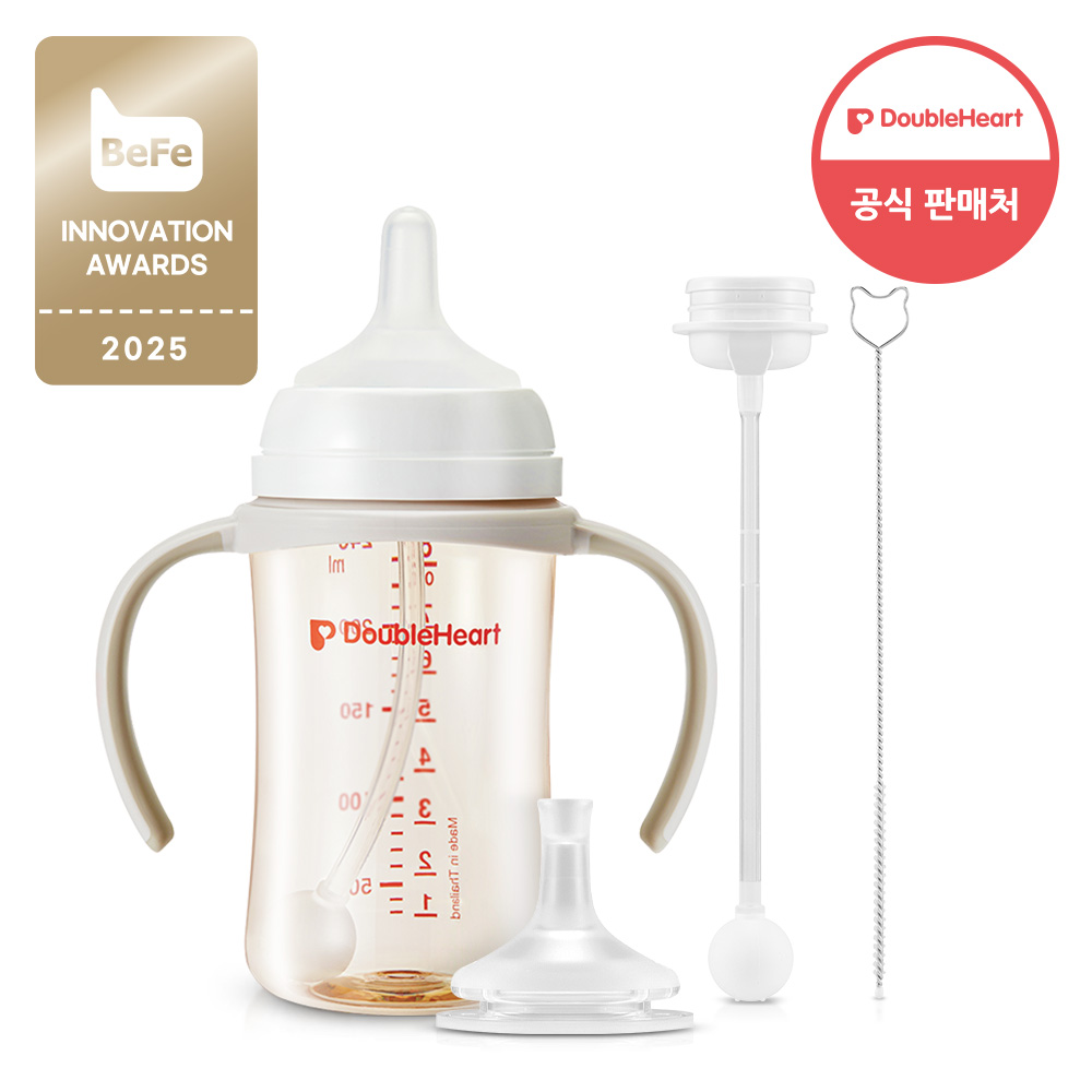 더블하트 이유실감 추빨대&브러시세트 후기, 아기 빨대컵 추천, 이유식 준비물, 더블하트 젖병