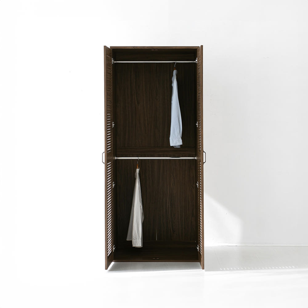 헤인 옷장 넓은 2문 80195 GIM19580 800mmx590mmx1950mm, 2단, 미들브라운 1858.3658 - 상세 이미지 4