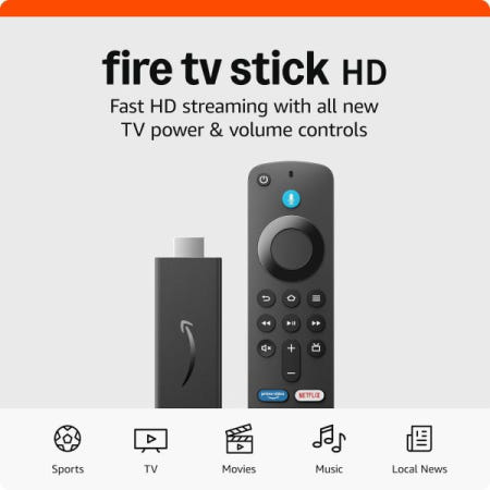 [해외]Amazon Fire TV Stick HD(최신 모델), 무료 및 라이브 TV, 알렉사 음성 리모컨, 스마트 홈 컨트롤, HD 스트리밍