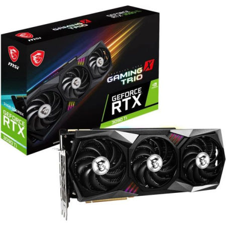 [해외]MSI GeForce RTX 3090 Ti 24GB GDRR6X 384비트 HDMI/DP Nvlink 트라이-프로즈 암페어 아키텍처 OC 그래픽 카드(RTX 게이밍 X 트리