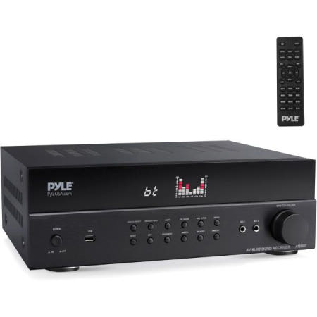 [해외]Pyle Hi-Fi 무선 BT 홈 시어터 수신기 - ARC 지원 7.2채널 서라운드 사운드 스테레오 앰프 시스템, MP3/USB/DAC/FM 라디오, PMPO: 1200MA