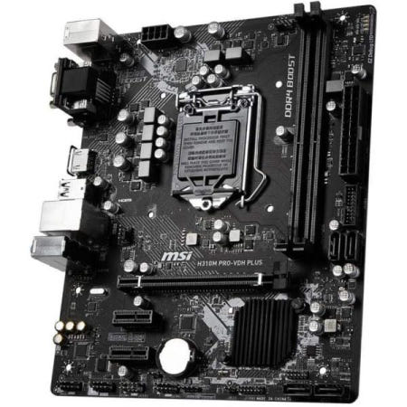 MSI [해외]MSI 프로시리즈 인텔 커피 레이크 H310 LGA 1151 DDR4 D-서브 DVI HDMI 온보드 그래픽 마이크로 ATX 마더보드(H310M PRO-VDH Plus)