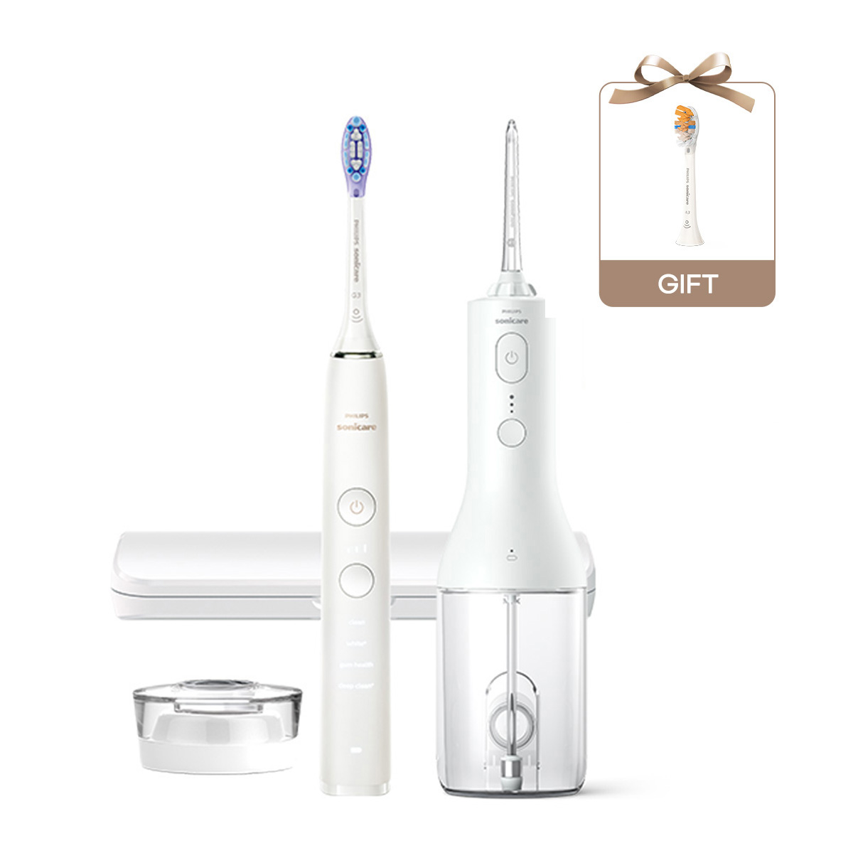 필립스 소닉케어 전동칫솔 구강세정기세트 다이아몬드클린9000 스페셜에디션 화이트