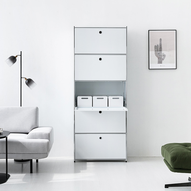 모듈가구 심플리 5단 수납장 BC101 77x40x196, 5단, 퓨어화이트 4792.7403