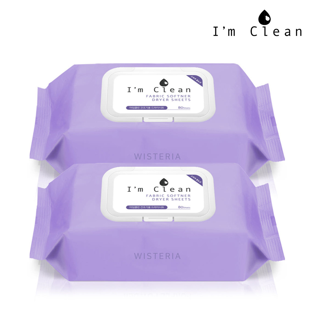 건조기 시트 건조 섬유유연제 위스테리아향 80매 2개