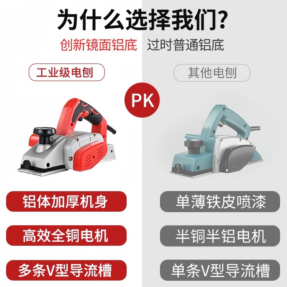 자동 대패 보드 도마 샌딩 목공 목재 핸드 평면 트리밍 3500W 나무 플라스틱 (4날) - 상세 이미지 5