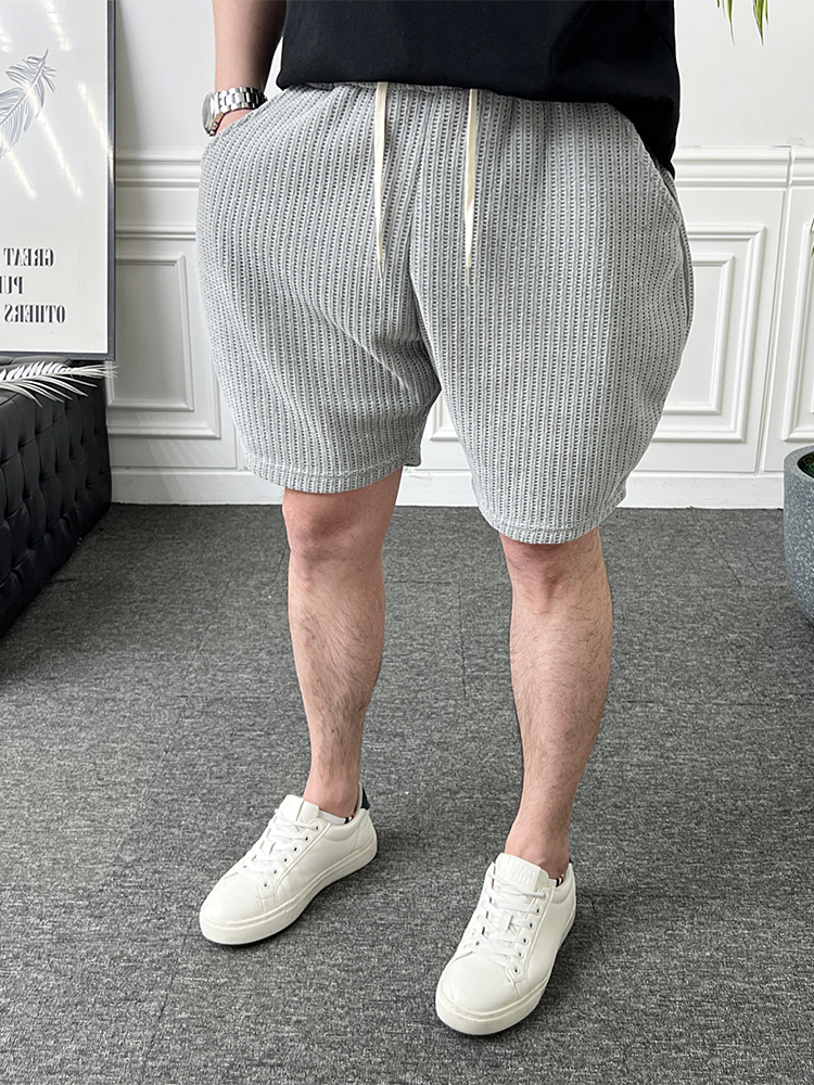 남자 반바지 여름 밴딩 스판 벌룬핏 니트 배기팬츠