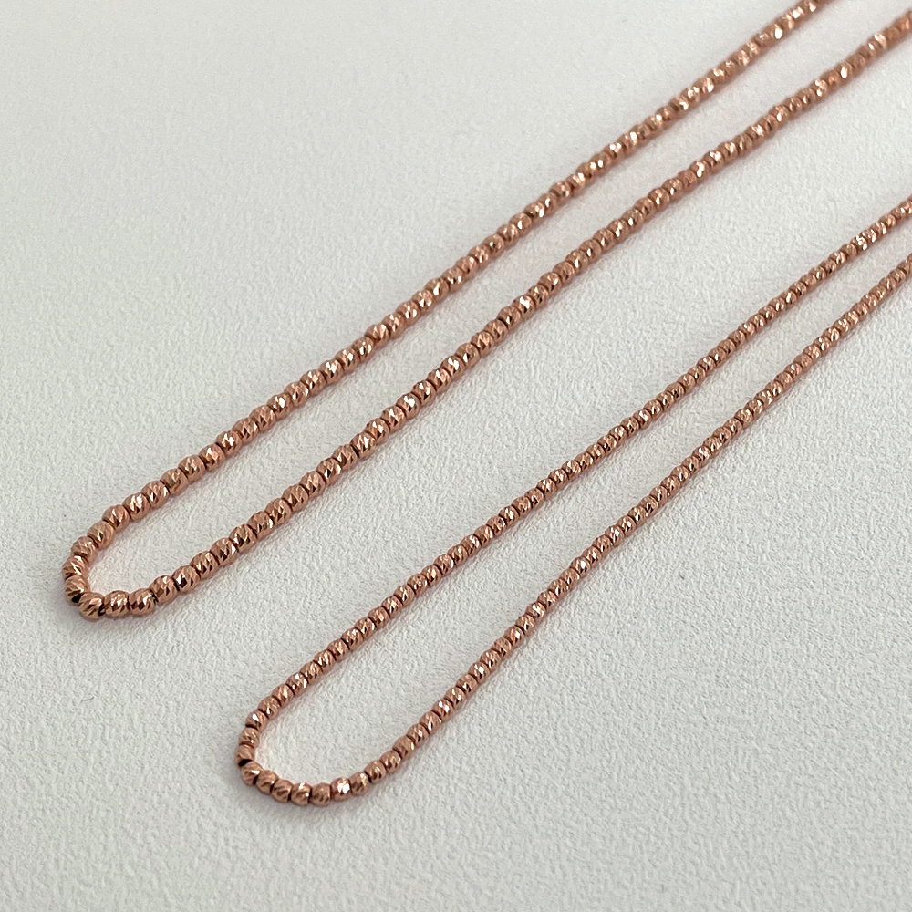 14K 18K 글리터 컷팅 볼 1.5mm 체인 목걸이 레이어드 초커 여자 선물 - 상품 이미지