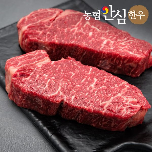 푸른들 [농협안심한우] 1등급 암소 한우 채끝 600g 300g x 2팩 : 디이브의 멀티샵