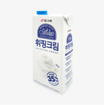 [아이스박스무료] 빙그레 소프트랩 휘핑크림 1L 동물성 생크림 유지방35% - 상품 이미지