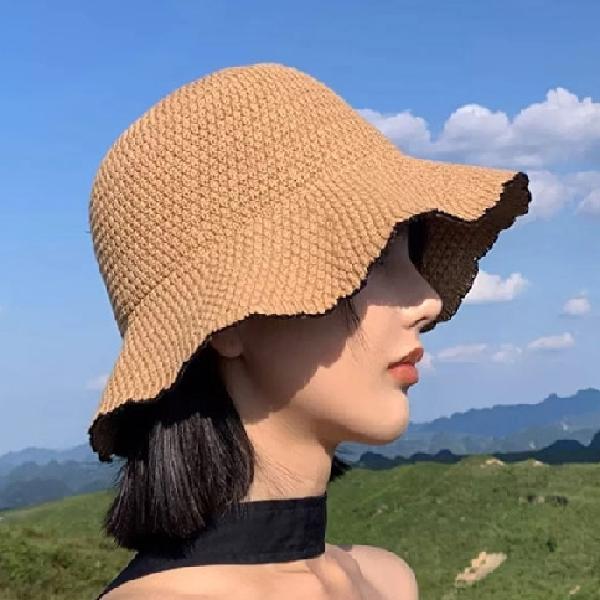 꽃잎 테두리 버킷모자 유럽여행모자 여자벙거지