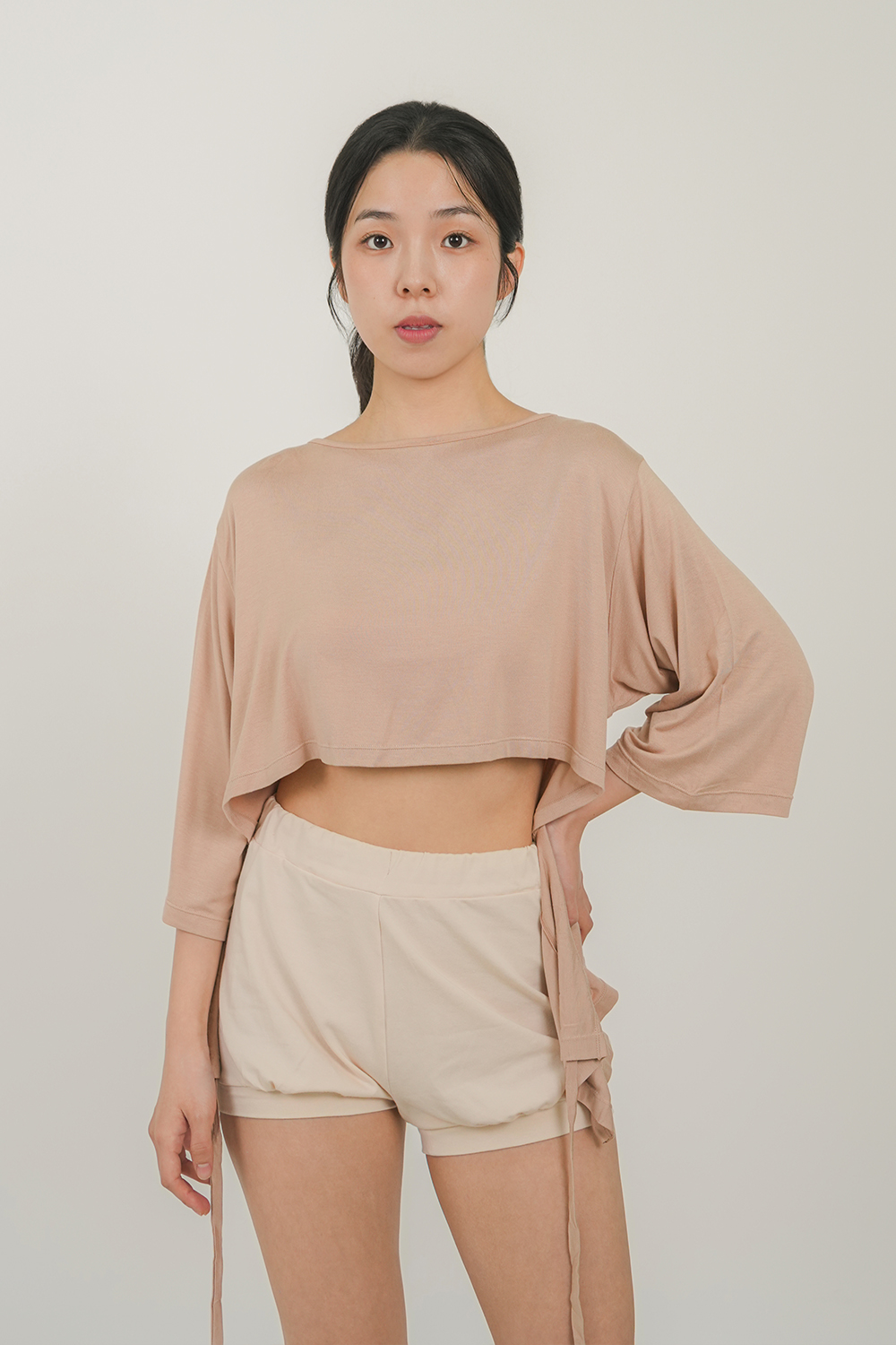 [에스라티] 소함소함 요가 커버업 티셔츠 투웨이 여성 요가복 필라테스복장 상의 하타 - 상품 이미지