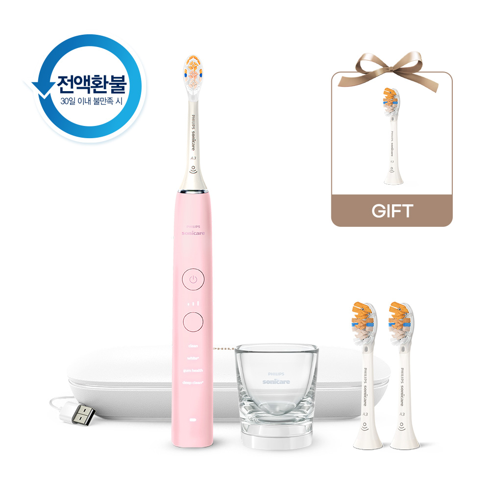 필립스 소닉케어 전동칫솔 올인원 세트 다이아몬드 클린 HX9914 핑크 제품 이미지