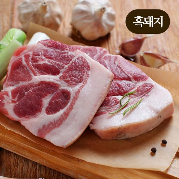 [홍도야지] 산지직송 1등 제주흑돼지 생목살 가정용 구이 (1cm~1.5cm) 500g : 디이브의 멀티샵