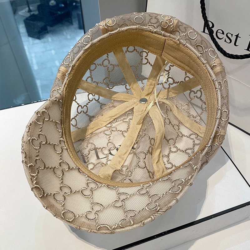 여자 헌팅캡 메쉬 베이스 여름 통기성 햇빛 가림 다용도 제트 하얀색 M(56-58cm) - 상세 이미지 5