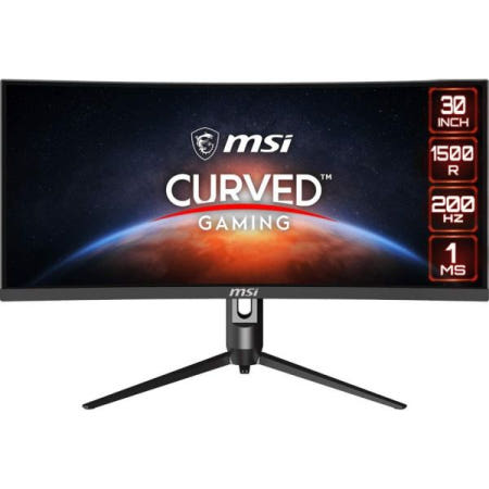 [해외]MSI 풀 HD 논글레어 1ms 2560 x 1080 초광각 200Hz 주사율 HDR 지원 USB/DP/HDMI 스마트 헤드셋 걸이 프리싱크 30인치 게이밍 커브드 모니터(