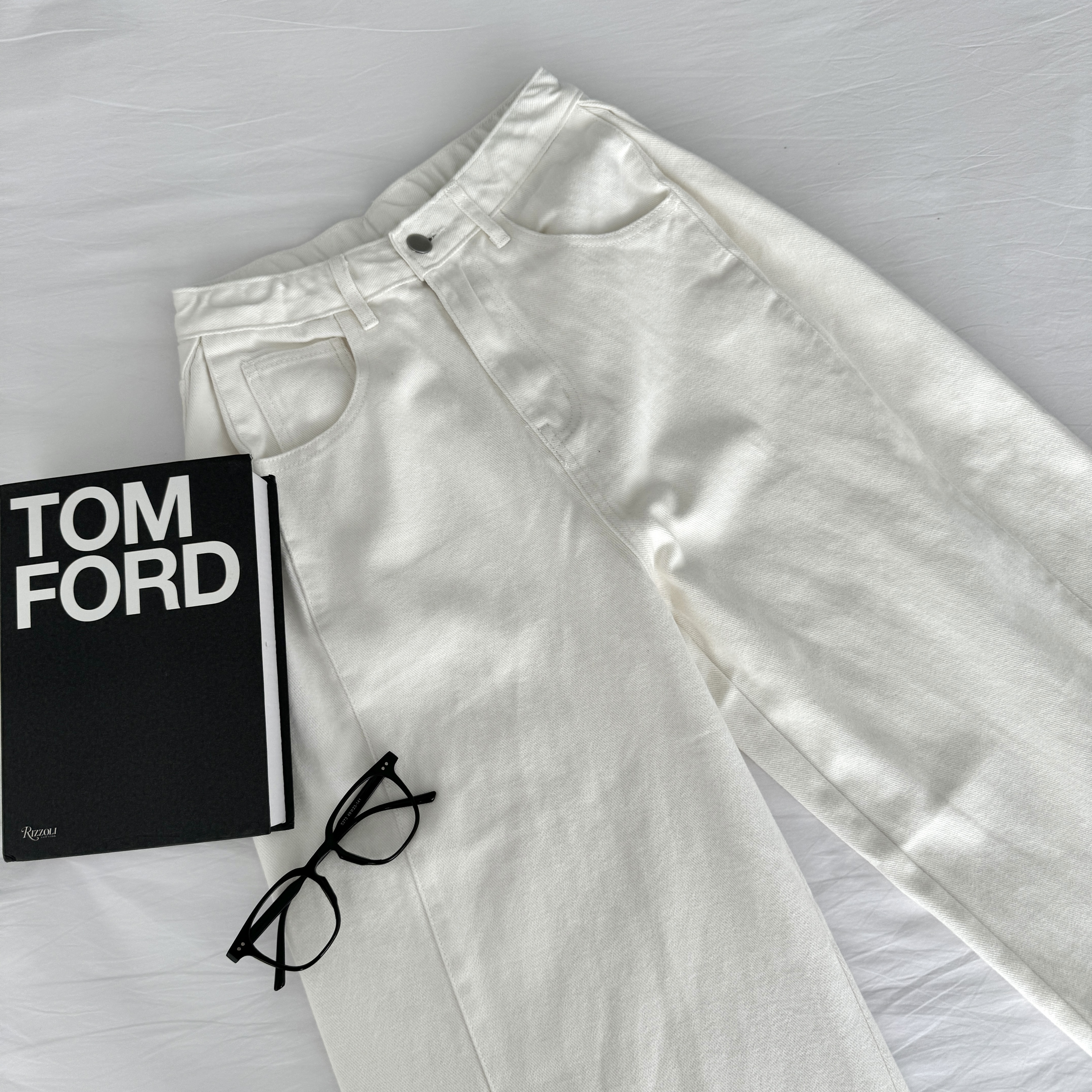 핀턱 와이드 팬츠 흰바지 키작녀 화이트 와이드 팬츠 - 상세 이미지 5