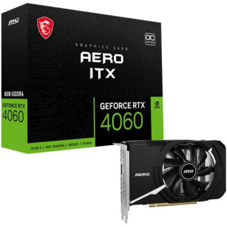 [해외]MSI Geforce RTX 4060 AERO ITX 8G OC 그래픽 카드 - 8GB GDDR6 메모리, 128비트, 17Gbps