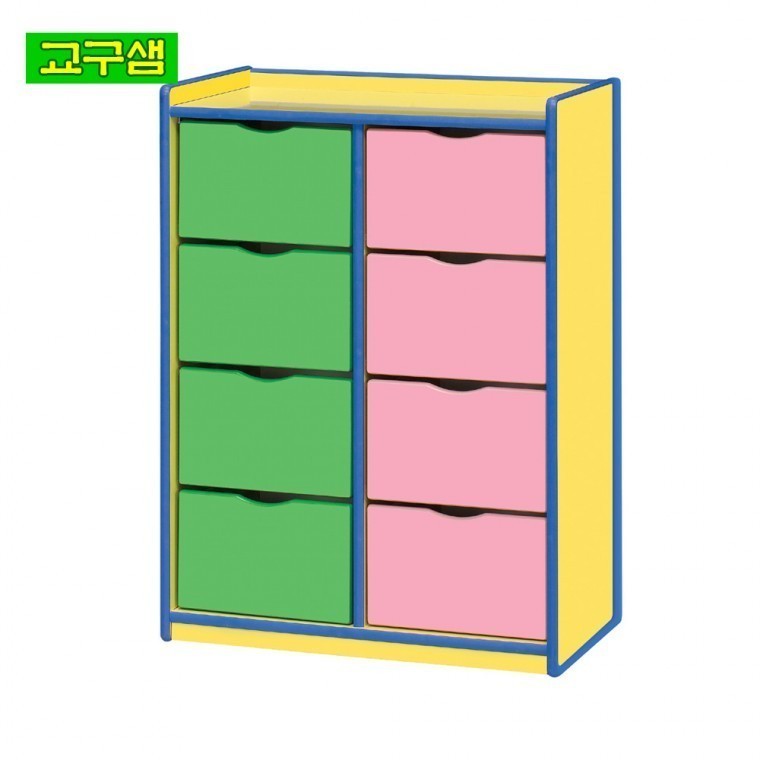 교구샘 어린이 안전 노랑 서랍장 (8인용) H57-4 - 메인 이미지