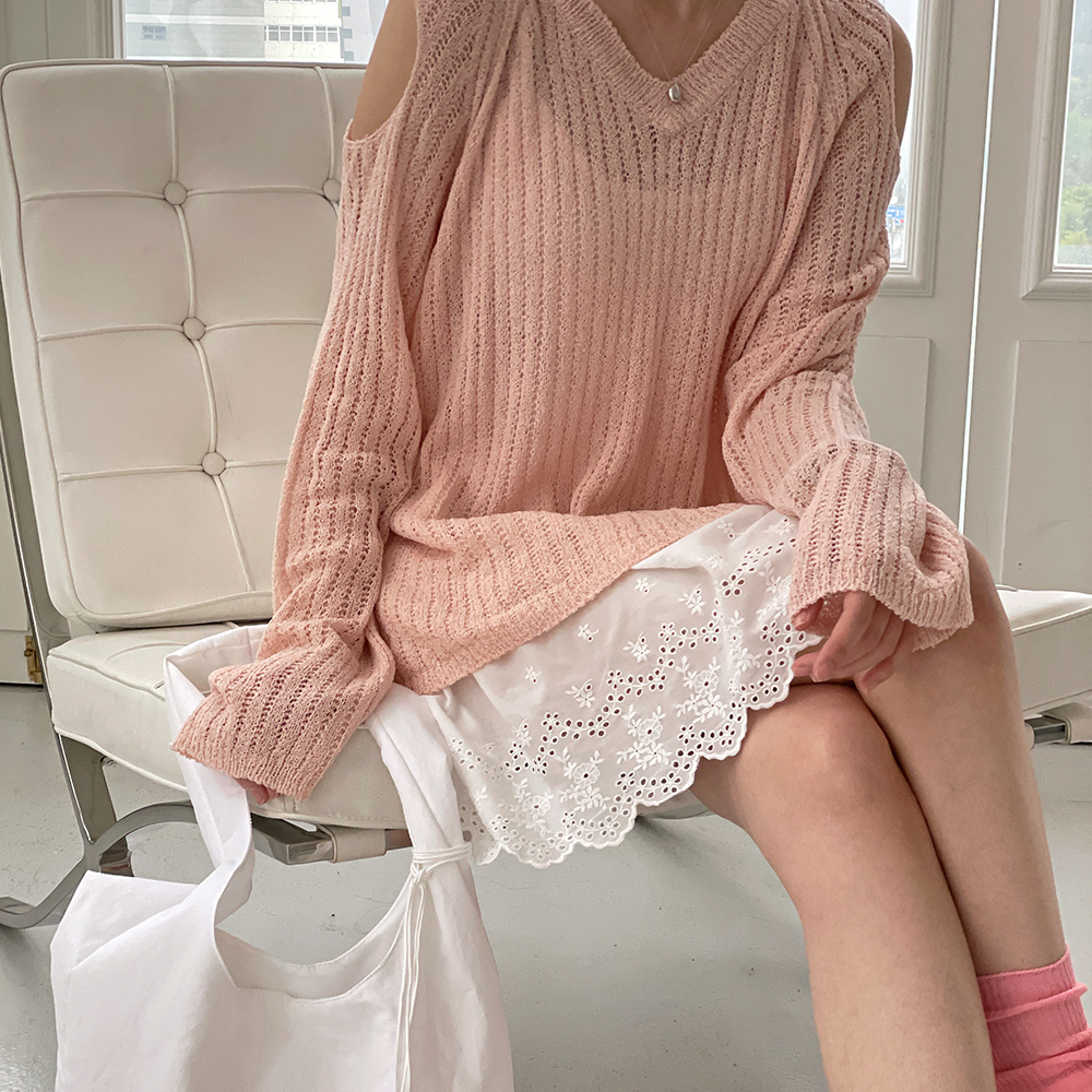 레이어드 캉캉 펀칭스커트 레이스 a라인 여름 치마 화이트 - 상세 이미지 5