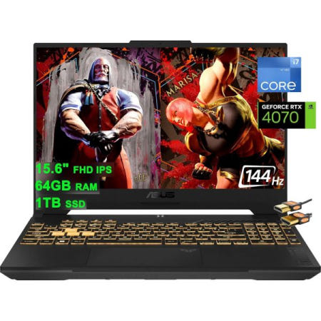 Asus [해외]Asus TUF F15 게이밍 노트북 15.6인치 FHD 144Hz 인텔 14코어 i7-12700H (비트 i9-11950H) 64GB RAM 1TB SSD GeForce
