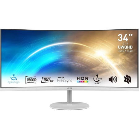 [해외]MSI Monitorius PRO MP341CQW 34인치 VA UWQHD 곡면 100Hz 4ms 2xHDMI2.0 DP 스피커