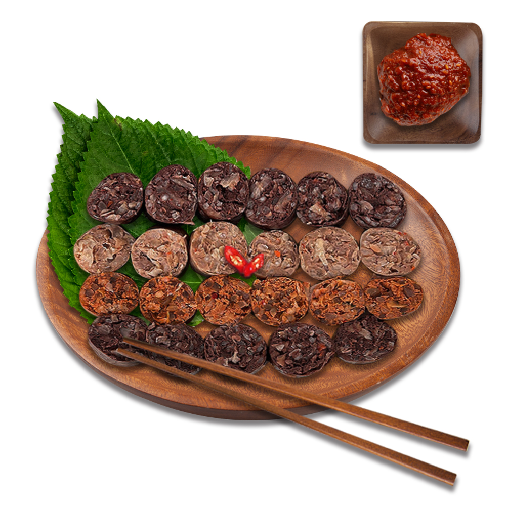 전통 토종 사색모듬순대 620g 백순대 고기 김치 고추 순대요리 : 비타하우스