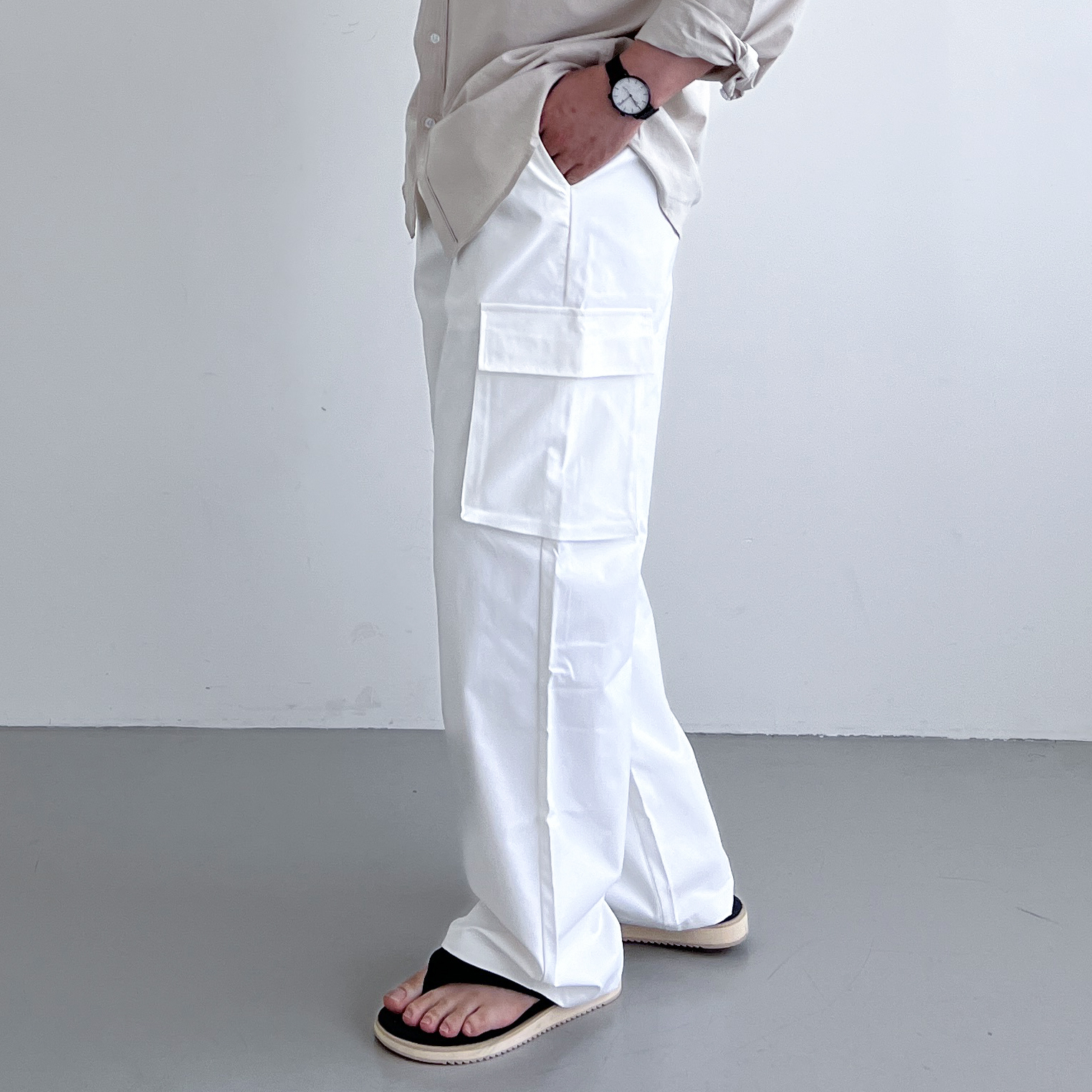 나일론카고팬츠 여름건빵바지 남자와이드팬츠 백바지 - 상세 이미지 4