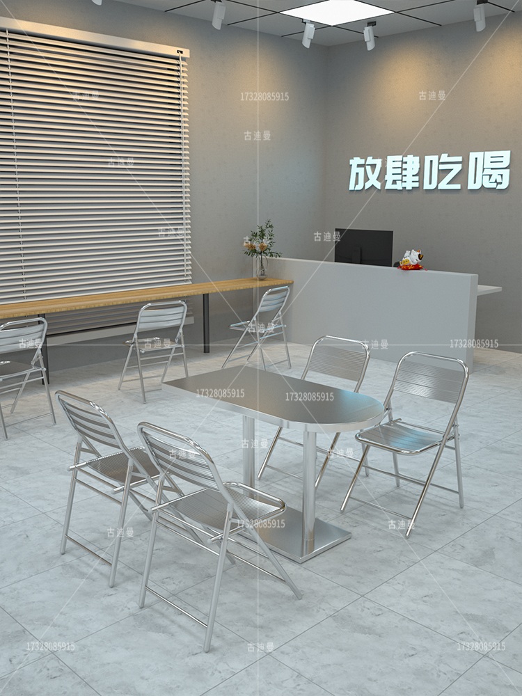 반타원 테이블 야외 의자 탁자 스텐 카페 업소용 식당 70x120x74 테이블 - 상세 이미지 2