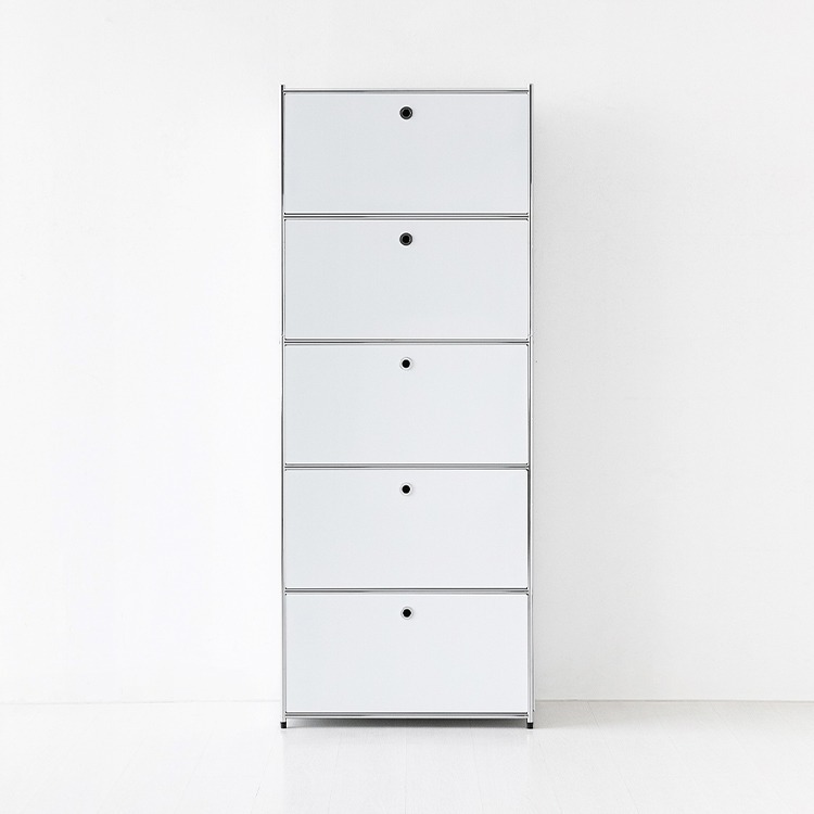 심플리 수납장 BC101 770x400x1960mm, 5단, 화이트 8617.0006 - 상품 이미지