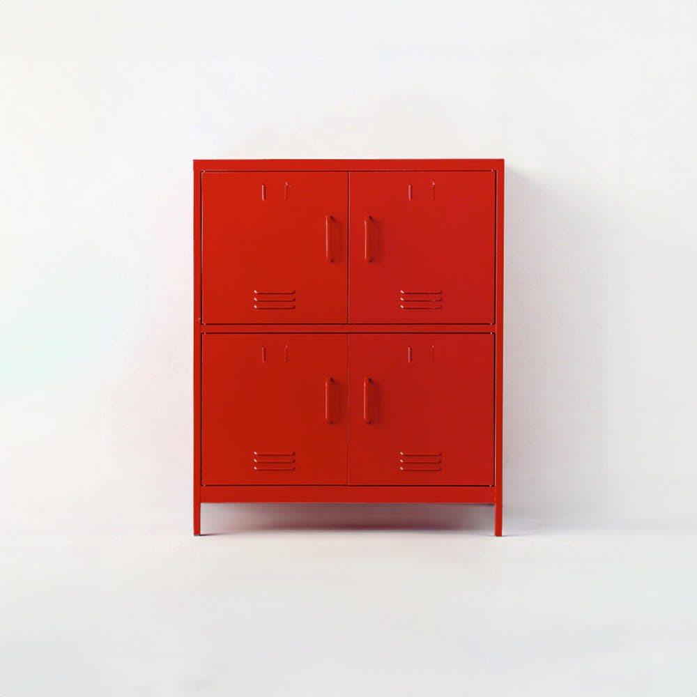 MKB 캐비넷 4문 수납장 9131110 913x455x1110mm, 2단, 레드 8618.9340 - 상품 이미지