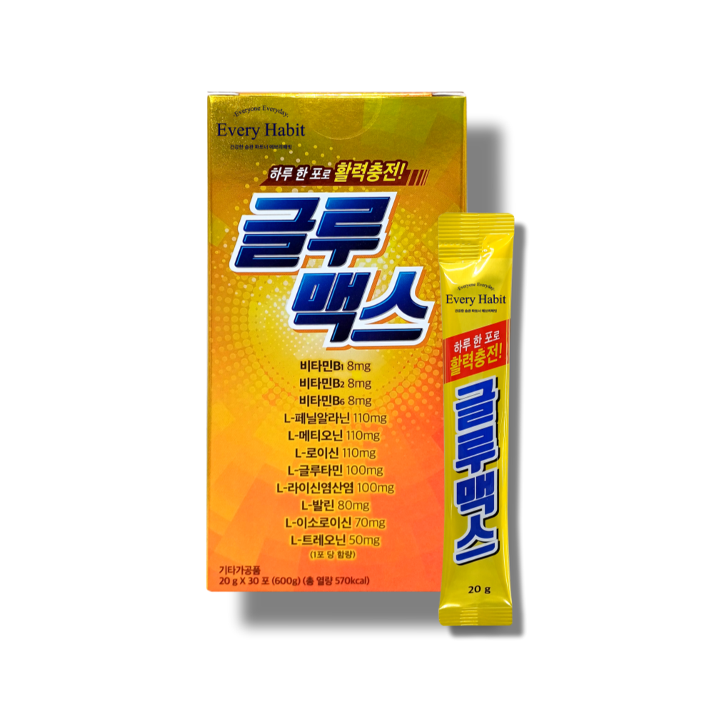 글루맥스 피로회복 수능 수험생 영양제 직장인 고함량 아미노산 액상 30포, 1개