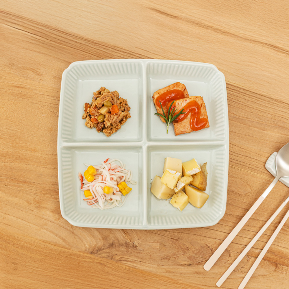 윤도자기 청아 국산 4절 나눔접시 반찬그릇 앞접시 - 상세 이미지 5